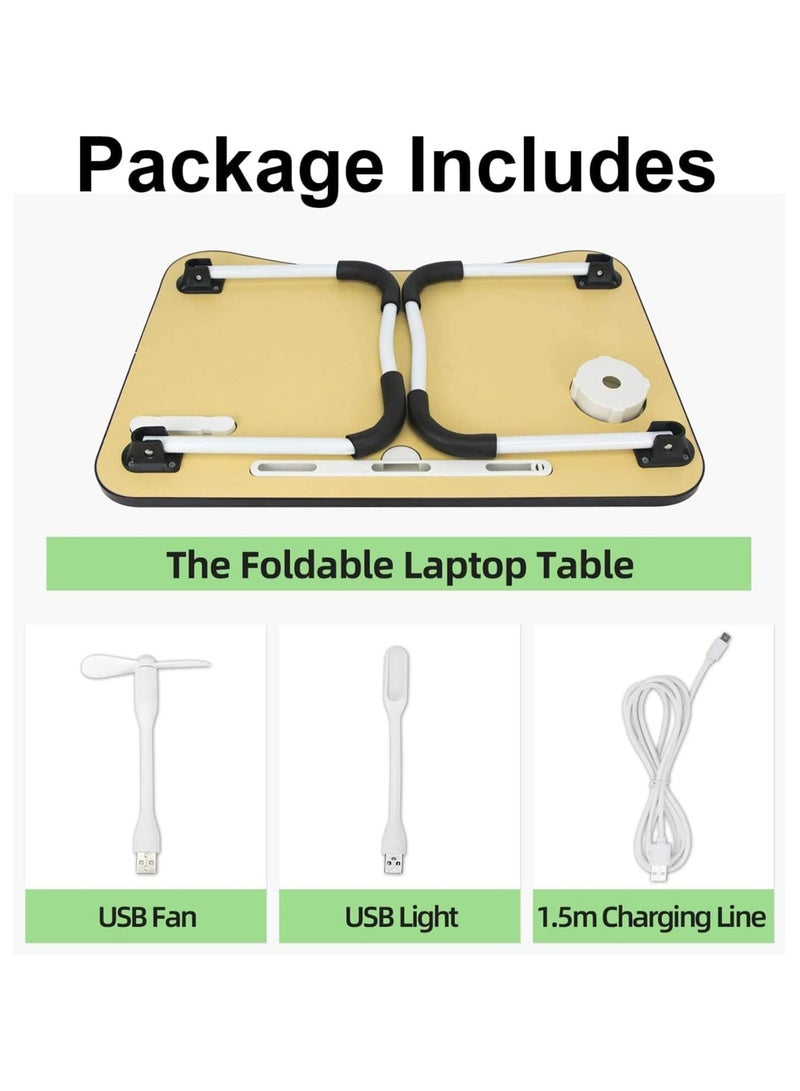 DubaiGallery Multifunction Modern Simple Laptop Bed Desk,card Slot/cup Holder/USB Interface/folding Portable Bed Tray Table,bed Sofa Eating Writing Desk  - Image 4