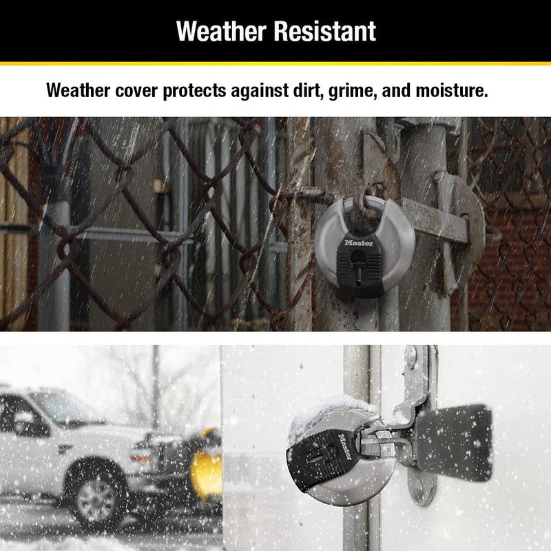 Master Lock M50XD Magnum Heavy Duty Stainless Steel Discus Padlock with Key, Silver - Image 4