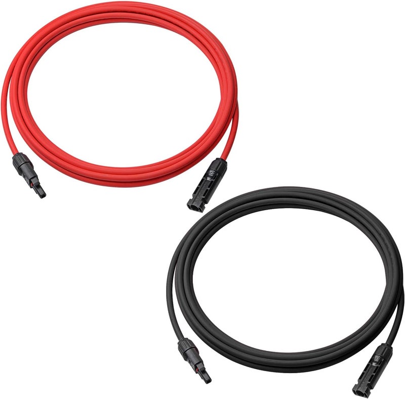BeideLt 3 Feet 10AWG Solar Extension Cable with Female and Male Connector, Twin Wire Solar Panel Wire Adapter for Home, Shop and RV Solar Panels (3FT Red + 3FT Black) - Image 2