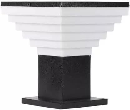 WHITERAY Metal gate Light for Home gate Modern Design Stairs Shape Waterproof Outdoor Lamp Staircase Step Design (Black & White) Metal and PVC (Pack of 4) - Image 4