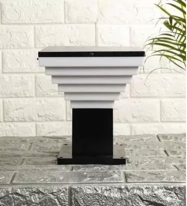 WHITERAY Metal gate Light for Home gate Modern Design Stairs Shape Waterproof Outdoor Lamp Staircase Step Design (Black & White) Metal and PVC (Pack of 4) - Image 3