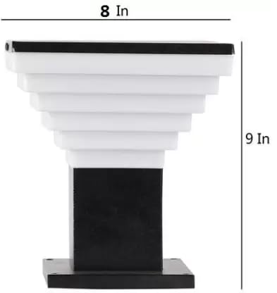 WHITERAY Metal gate Light for Home gate Modern Design Stairs Shape Waterproof Outdoor Lamp Staircase Step Design (Black & White) Metal and PVC (Pack of 4) - Image 5