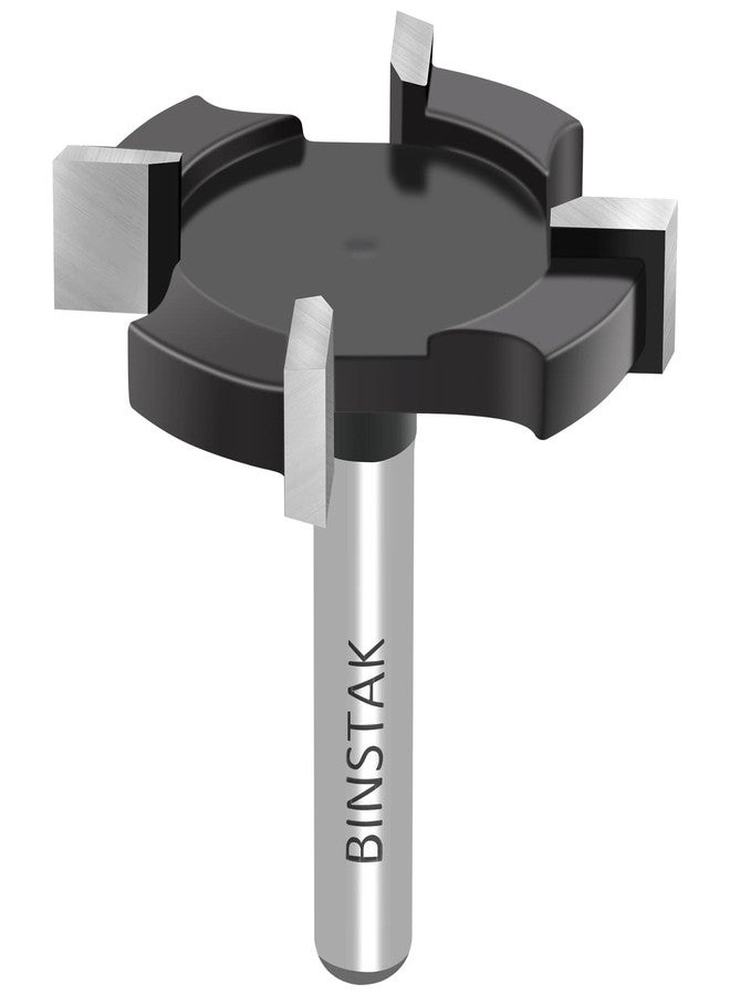 BINSTAK CNC Spoilboard Surfacing Router Bit 1/4 Inch Shank, Extra Large 1-1/2 Inch Cutting Diameter, Slab Flattening Router Bit Planing Bit Wood Planing Bit Dado Planer Bit(Carbide-4 Wings) - Image 1