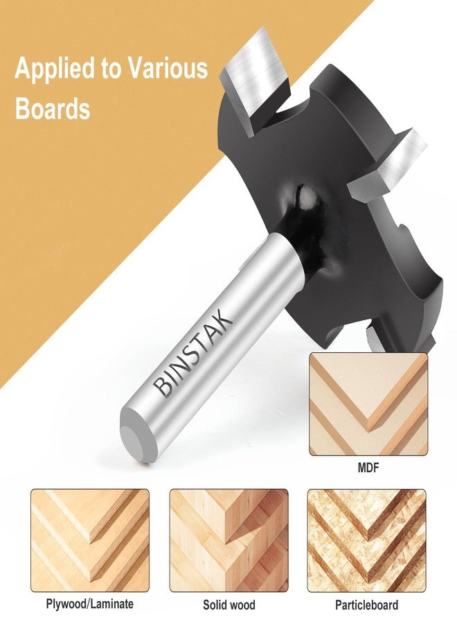 BINSTAK CNC Spoilboard Surfacing Router Bit 1/4 Inch Shank, Extra Large 1-1/2 Inch Cutting Diameter, Slab Flattening Router Bit Planing Bit Wood Planing Bit Dado Planer Bit(Carbide-4 Wings) - Image 5