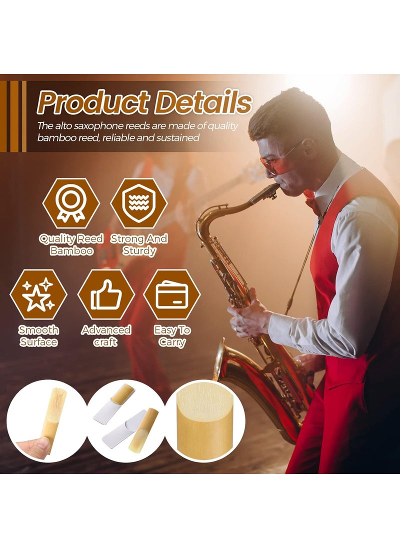 Nuenen Nuenen 100 Pieces Alto Saxophone Reeds Size 25 Saxophone Reed Strength 25 Alto Sax Reeds for Alto Saxophone with Individual Protective Cover for Beginners Educators Instrument Accessories  - Image 3