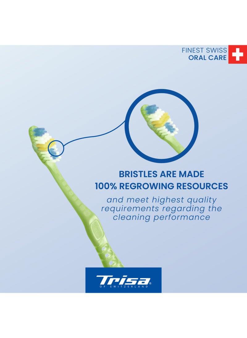 Trisa We Care Duo Soft Toothbrush Set - Eco-Friendly Design with 100% Recycled PET Handle and Bio Bristles - Image 3