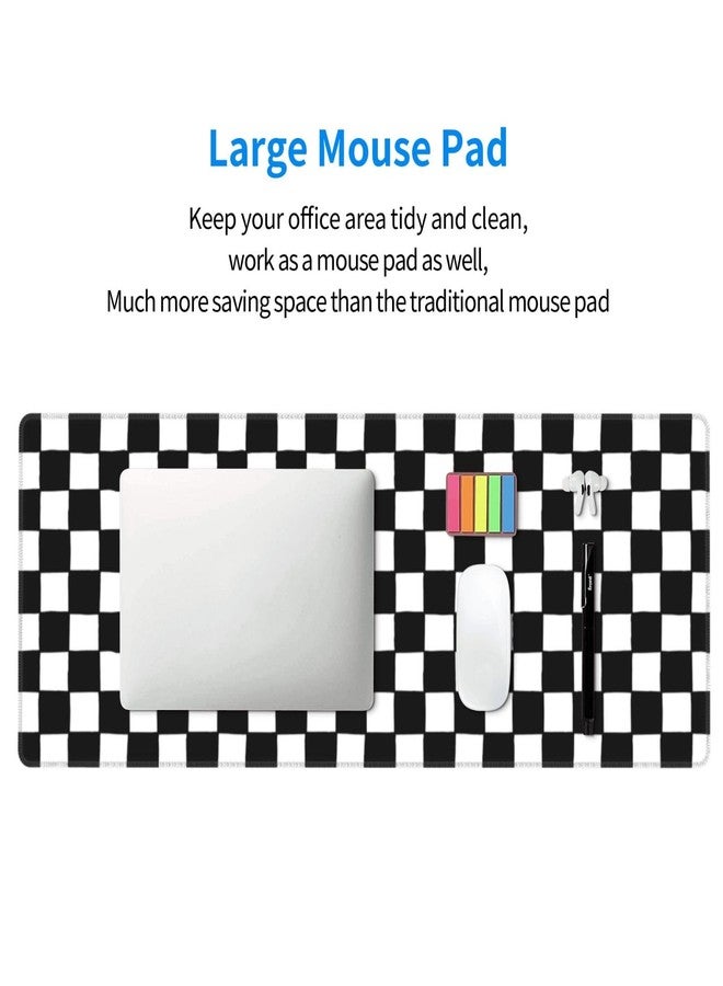 Giinly Black and White Checkered Gaming Mouse Pad, Large Mouse Pad for Desk Mat XXL XL Mousepad, Big Keyboard Pad Office Desk Accessories Decor - Image 3