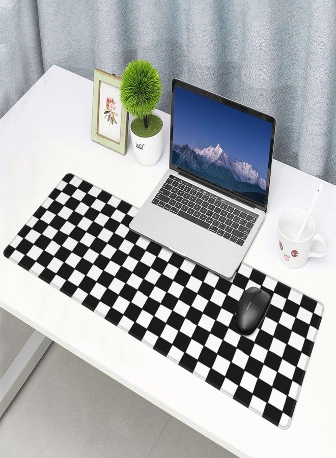 Giinly Black and White Checkered Gaming Mouse Pad, Large Mouse Pad for Desk Mat XXL XL Mousepad, Big Keyboard Pad Office Desk Accessories Decor - Image 2