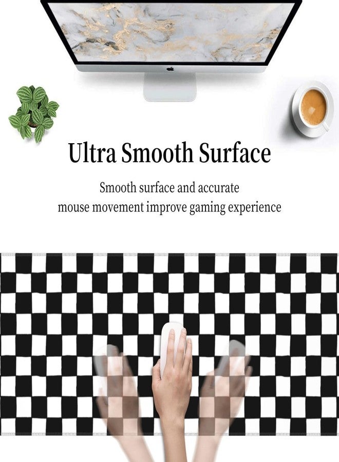Giinly Black and White Checkered Gaming Mouse Pad, Large Mouse Pad for Desk Mat XXL XL Mousepad, Big Keyboard Pad Office Desk Accessories Decor - Image 5