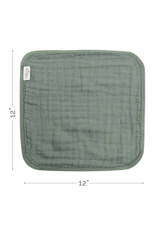 Natemia Muslin Baby Washcloths for Newborn - Premium Wash Cloths for Babies, Super Absorbent and Ultra Soft Rayon Made from Bamboo, 6 Layer Baby Girl and Baby Boy Washcloths, 5 Piece Set - Image 2