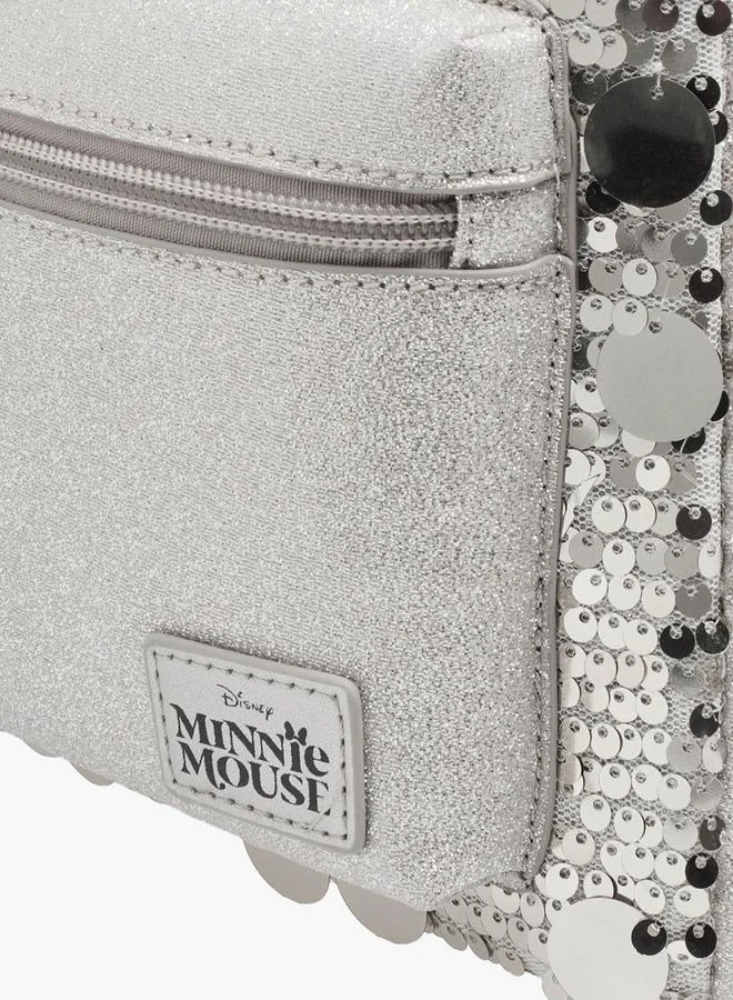 Disney SILVER Backpack With Minnie Mouse Ear Applique for Women | Best Price UAE