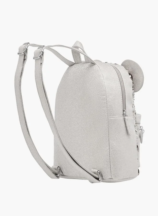 Disney SILVER Backpack With Minnie Mouse Ear Applique for Women | Best Price UAE