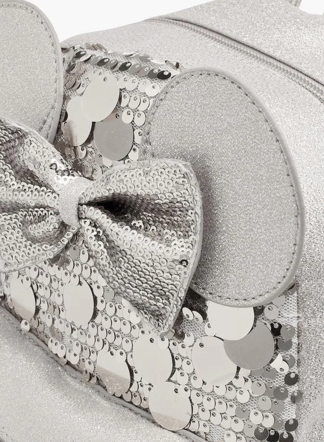 Disney SILVER Backpack With Minnie Mouse Ear Applique for Women | Best Price UAE