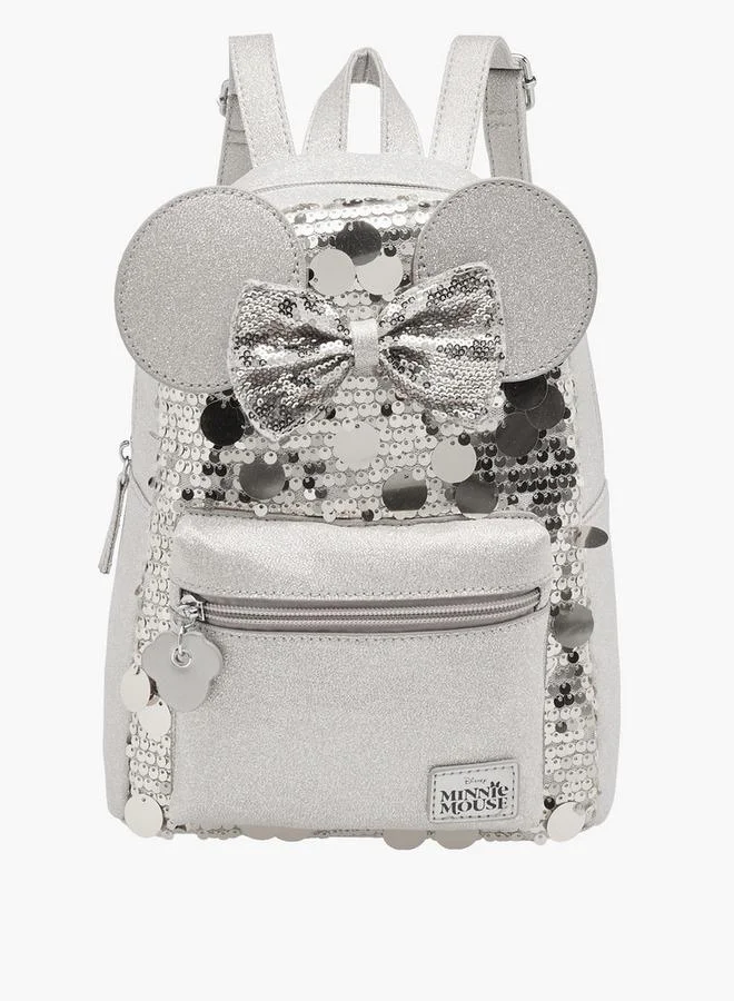 Disney School Backpack With Minnie Mouse Ear Applique - 9x17.5x28 CM