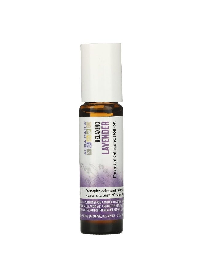 Aura Cacia, Essential Oil Blend, Soothing Roll-On, Lavender, 0.31 fl oz (9.2 ml) - Image 1