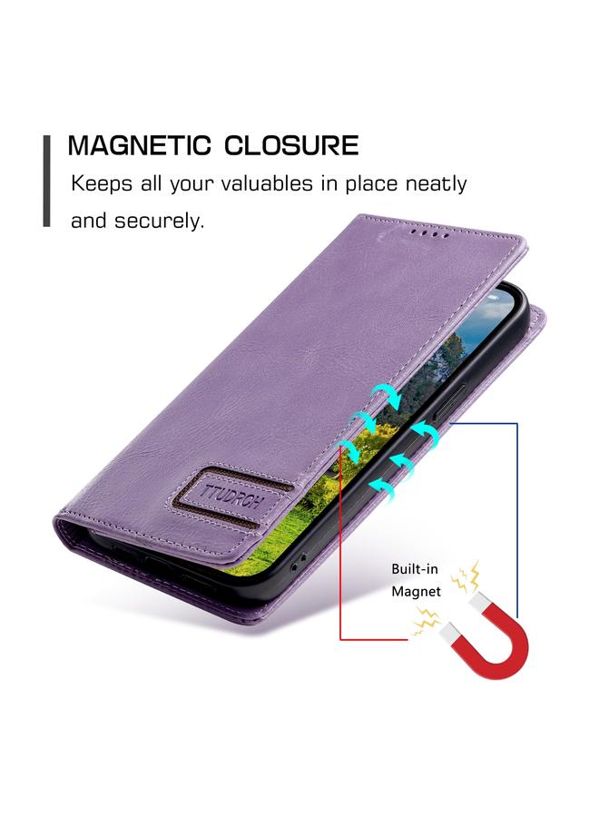 S-TOP Case For iPhone 13 Pro TTUDRCH RFID Retro Texture Magnetic Leather Phone Case - Image 5