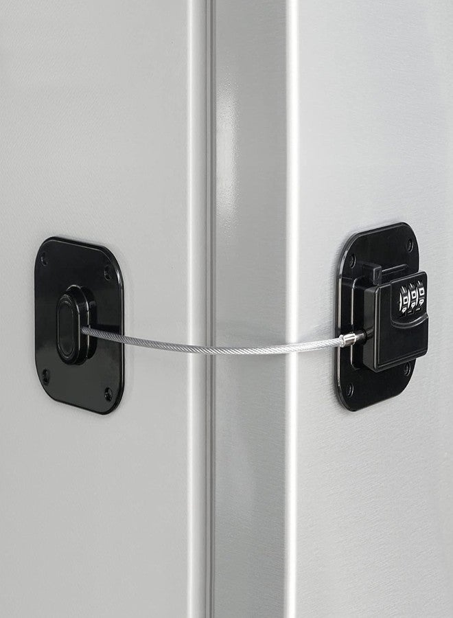 Coipdfty Refrigerator Lock, Heavy Duty Fridge Lock, Combination Lock for Refrigerator Cabinets, Drawers, Safety, Easy Install No Keys Needed (Black-1Pack) - Image 1