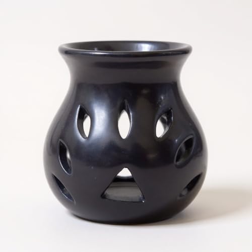 AURA DECOR AuraDecor Aroma Oil Diffuser Burner for Home Decor and Fragrance Diffuser with 15 ml Oil and 1 Tealight Candle (Black, Medium) - Image 2