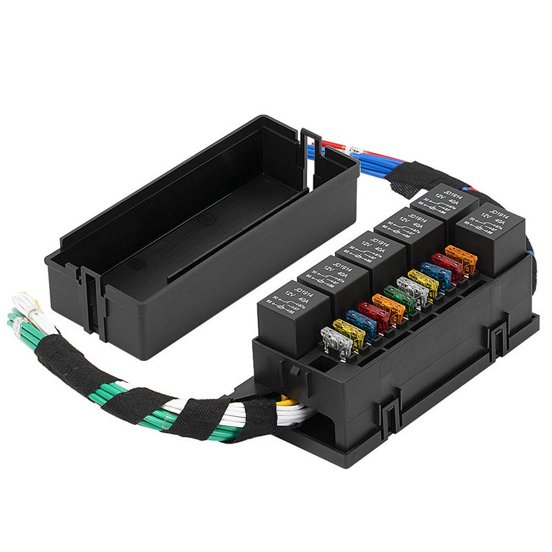 Wiring Harness 11-Way Relay Fuse Box 6-Way 12V Relay Holder Box Fuse Holder For Cars And Ships - Image 2