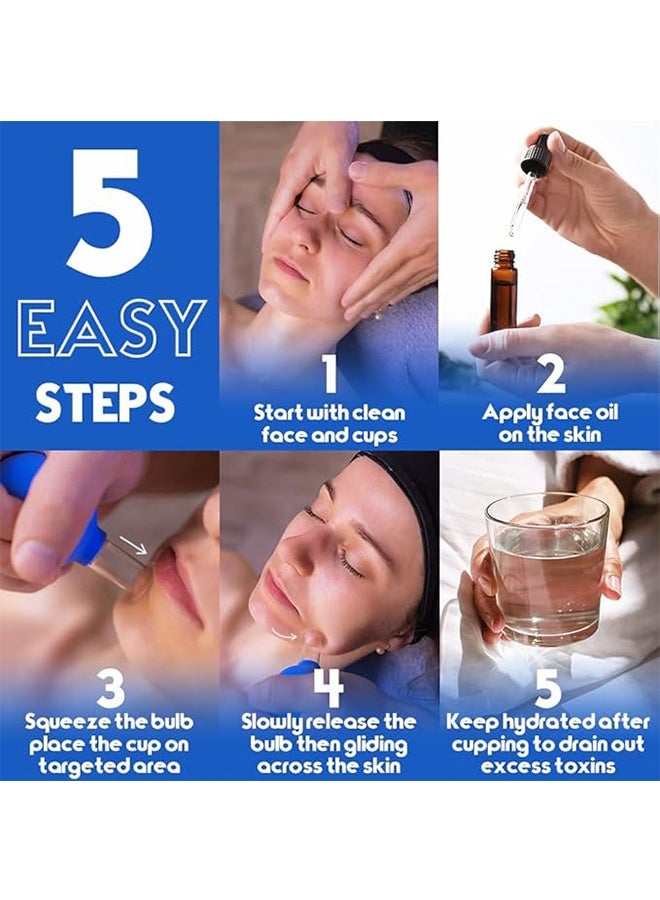 HAVEN 4 PCS Glass Facial Cupping Set | Silicone Vacuum Suction | Cupping Massage Therapy | A Kit For Anti Cellulite, Anti Wrinkle and Instantly Ageless Skin | For Eyes, Face and Body - Image 4
