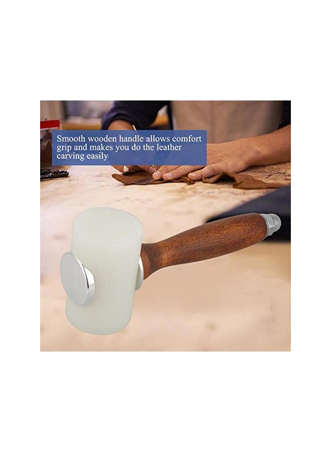 PROMASS Leather Carving Hammer Leathercraft Mallet Leather Work Sew Cowhide Rawhide Mallet Rubber Mallet for Flooring, Tent Stakes, Woodworking, Camping DIY for Leather Craft T-Head - Image 4