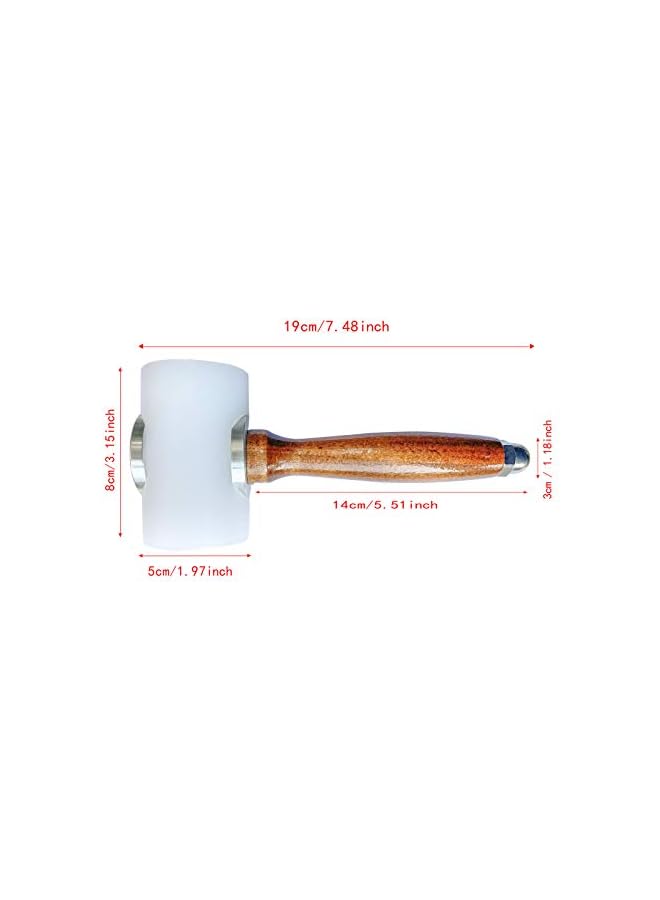 PROMASS Leather Carving Hammer Leathercraft Mallet Leather Work Sew Cowhide Rawhide Mallet Rubber Mallet for Flooring, Tent Stakes, Woodworking, Camping DIY for Leather Craft T-Head - Image 5