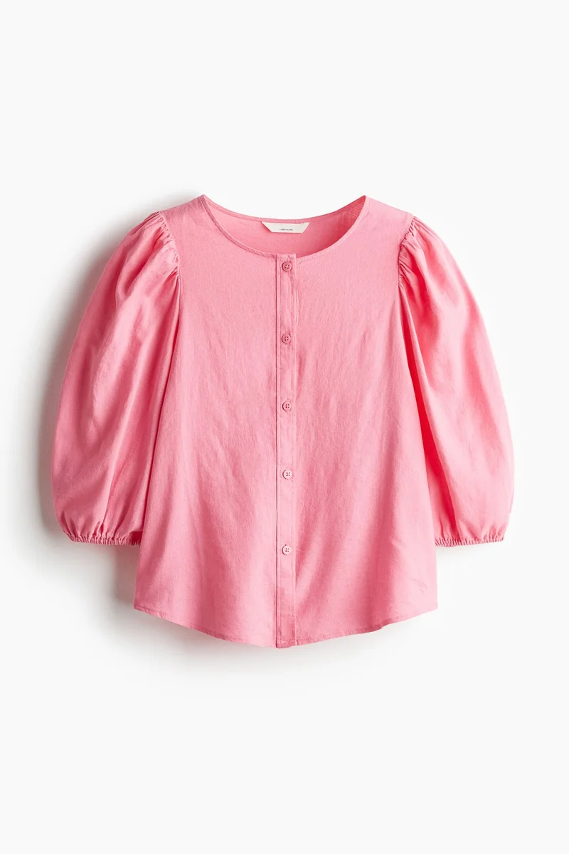 اتش اند ام Linen-blend blouse