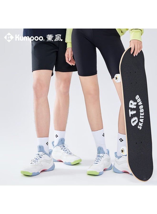 Kumpoo Badminton Shoes Durable Shock Absorption Breathable Smoky Wind Compeion Training Shoes Thick Yi Kh-g826 White/gray Blue/green 41