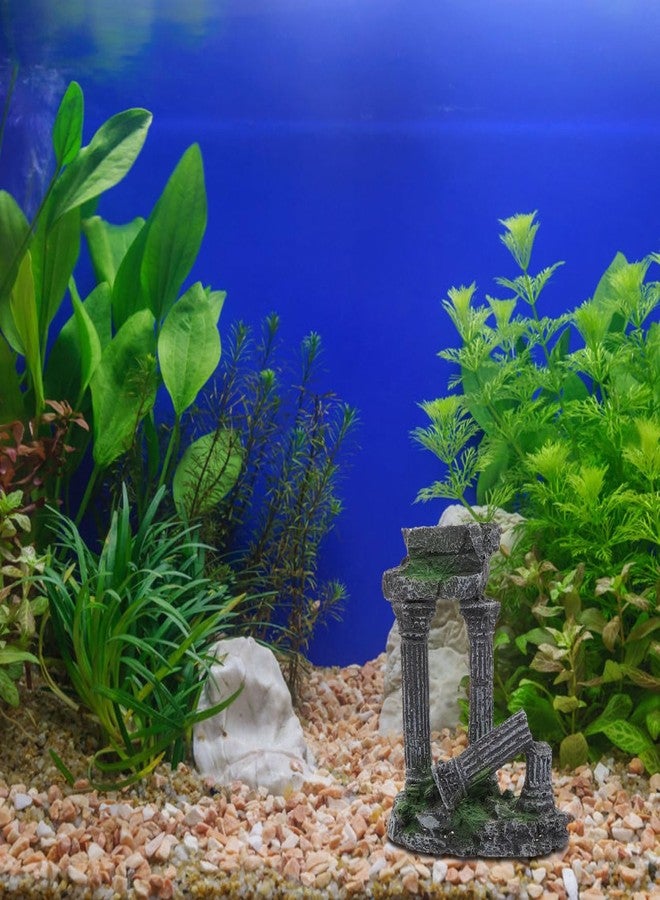 balacoo Roman Column Aquarium Decor Resin Fish Tank Ornament Fish Shelter Landscape Decoration 5.3X4.3X2.5 Inch for Home and Office - Image 4