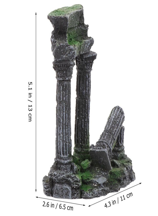 balacoo Roman Column Aquarium Decor Resin Fish Tank Ornament Fish Shelter Landscape Decoration 5.3X4.3X2.5 Inch for Home and Office - Image 2