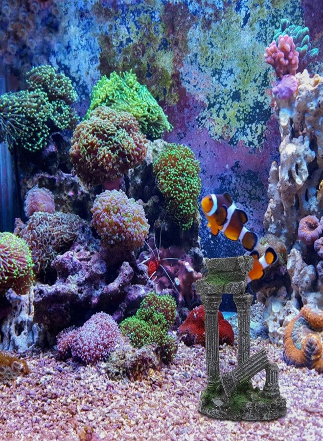 balacoo Roman Column Aquarium Decor Resin Fish Tank Ornament Fish Shelter Landscape Decoration 5.3X4.3X2.5 Inch for Home and Office - Image 3