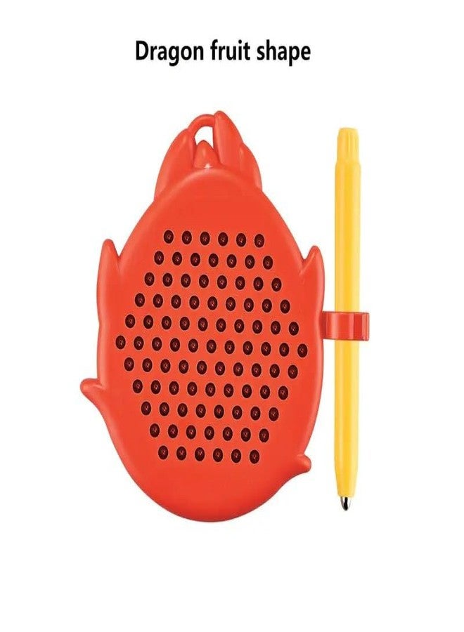 ZELVO MagPad Play Magnetic Drawing Board for Kids, Mug Tab, Bead Art, Drawing Board, Intelligence Development, Girls, Boys, Gift, Educational - Montessori Toy (Dragon Fruit Shape) - Image 2