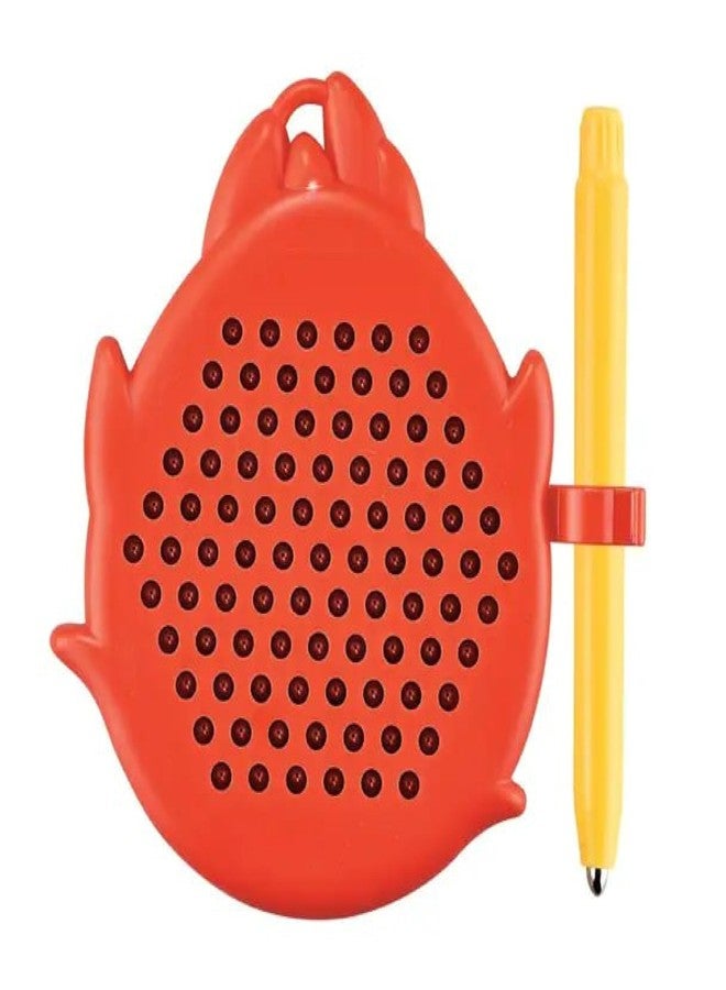 ZELVO MagPad Play Magnetic Drawing Board for Kids, Mug Tab, Bead Art, Drawing Board, Intelligence Development, Girls, Boys, Gift, Educational - Montessori Toy (Dragon Fruit Shape) - Image 1