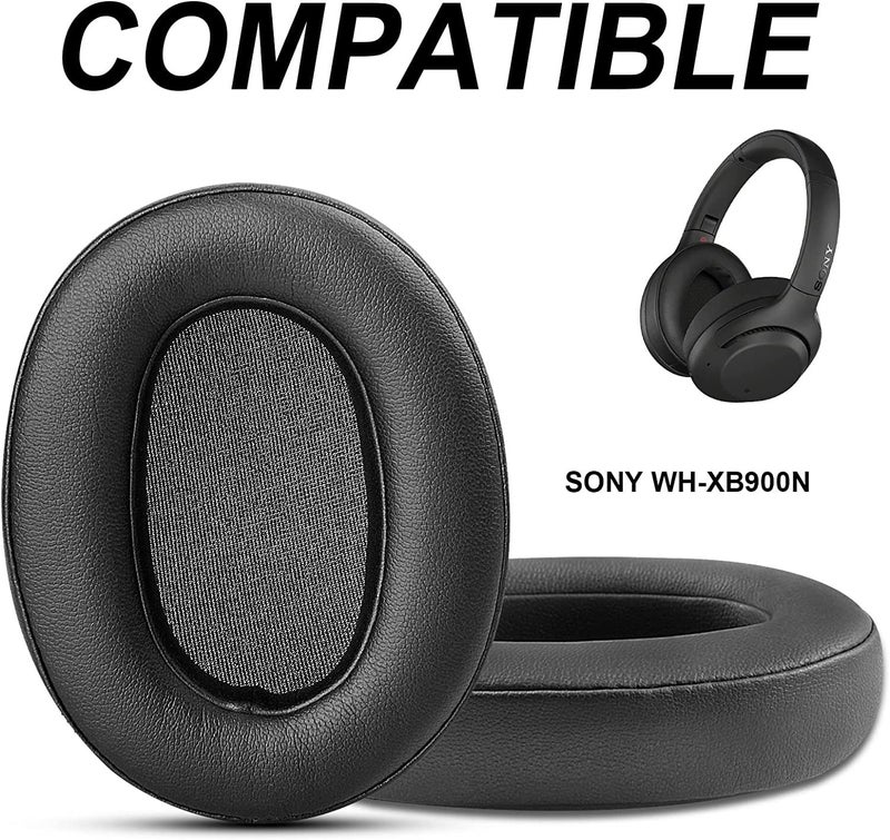Street27® XB900N Earpads Cushion Compatible with Sony WH-XB900N, WH-CH710N Headphones, Ear Pads with Soft Protein Leather High-Density Noise Cancelling Memory Foam Replacement Earmuffs - Black - Image 3