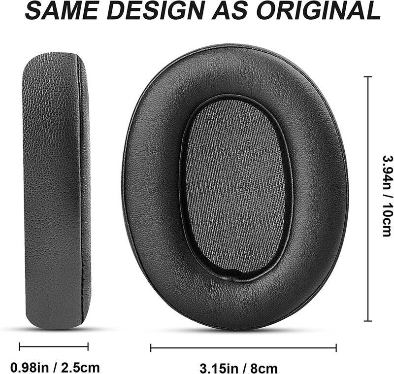 Street27® XB900N Earpads Cushion Compatible with Sony WH-XB900N, WH-CH710N Headphones, Ear Pads with Soft Protein Leather High-Density Noise Cancelling Memory Foam Replacement Earmuffs - Black - Image 4