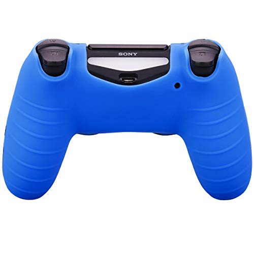 YoRHa Water Transfer Printing Camouflage Silicone Cover Skin Case for Sony PS4/slim/Pro Dualshock 4 Controller x 1(Blue) with Pro Thumb Grips x 8 - Image 3