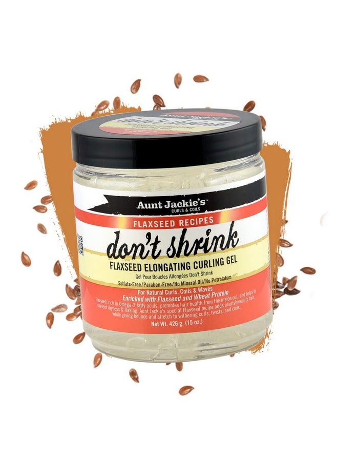 Aunt Jackie's - Aunt Jackie's Flaxseed Recipes Don't Shrink Elongating Hair Curling Gel for Natural Curls, Coils and Waves, Helps Prevent Dryness and Flaking, 15 oz - Image 1