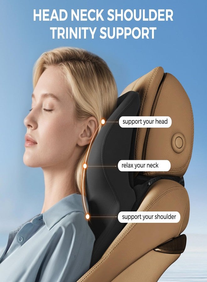 BEBAS Car Headrest Pillow, Ergonomic Neck Pillow with Memory Foam, Enlarged Surface for Head Neck Shoulder Support, Breathable Removeable Car Seat Pillow for Pain Relief(Black, 1 Pack) - Image 4