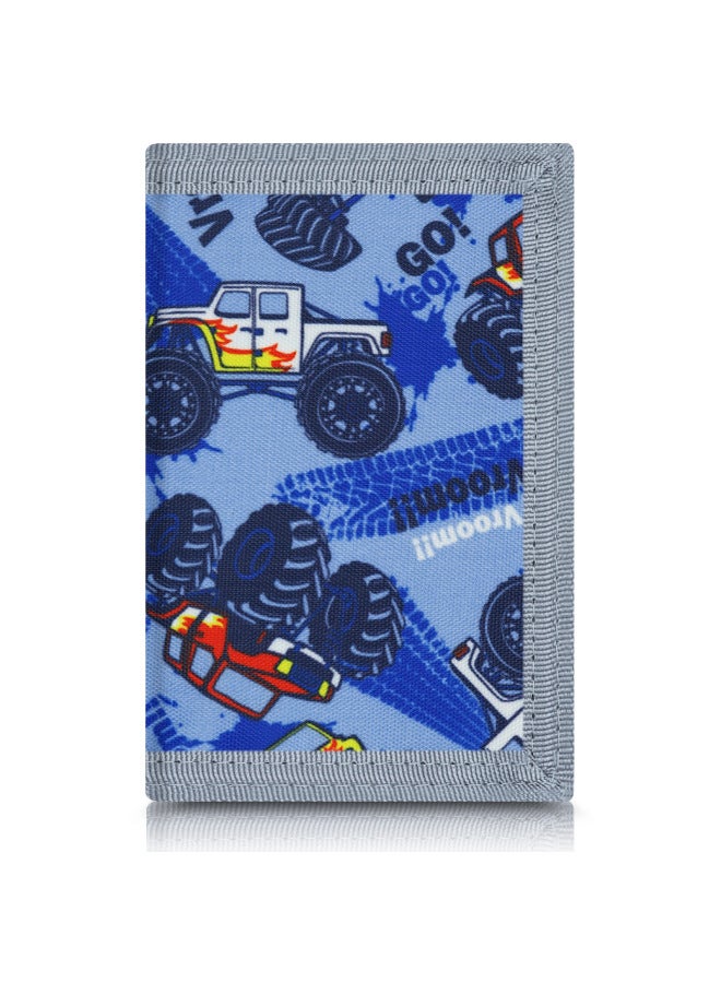 Children's Coin Purse Card Bag Cartoon Short Wallet 2024 Student Cute Original Three-fold Wallet 2 In 1-Color:Mosaic Blue (excluding Accessories) - Image 3