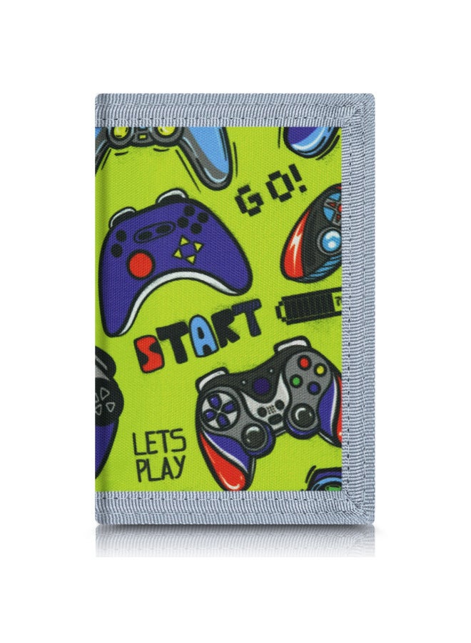 Children's Coin Purse Card Bag Cartoon Short Wallet 2024 Student Cute Original Three-fold Wallet 2 In 1-Color:Mosaic Blue (excluding Accessories) - Image 2
