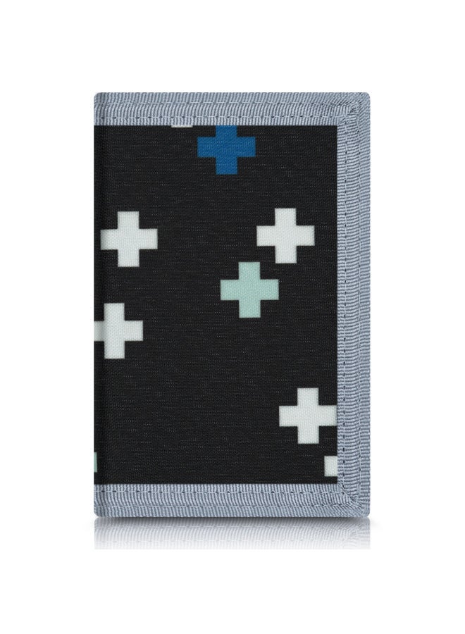 Children's Coin Purse Card Bag Cartoon Short Wallet 2024 Student Cute Original Three-fold Wallet 2 In 1-Color:Mosaic Blue (excluding Accessories) - Image 5