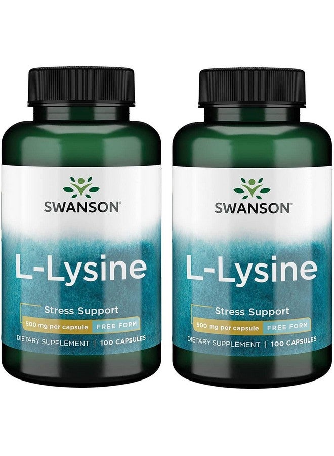 سوانسون Swanson Amino Acid Free-Form L-Lysine 500 مليجرام 100 كبسولة (عبوة من قطعتين) - Image 1