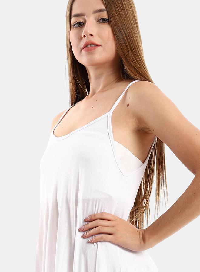 kady jamila Spaghetti Sleeves High Low Sleepshirt Women white 2XL - Image 4