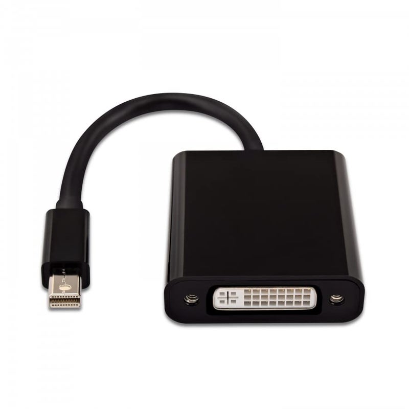 Piplus محول Pi Mini DisplayPort إلى DVI، كابل محول Mini DP Display Port إلى DVI ذكر إلى أنثى (متوافق مع Thunderbolt و Thunderbolt 2) - أسود - Image 1