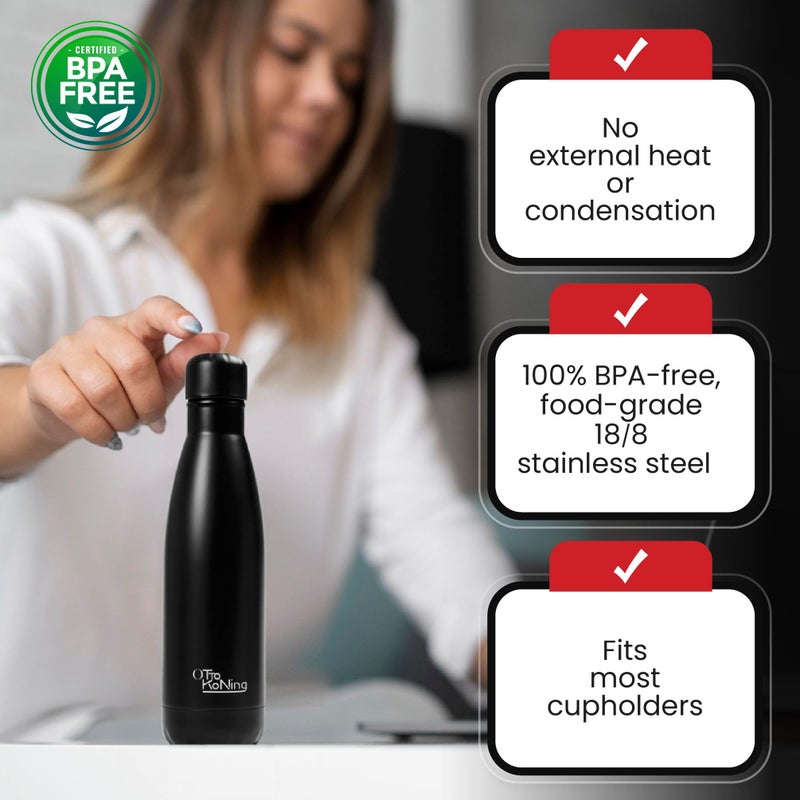 OTTO KONING Water Bottle 500ml Insulated Stainless Steel Flask - Image 5