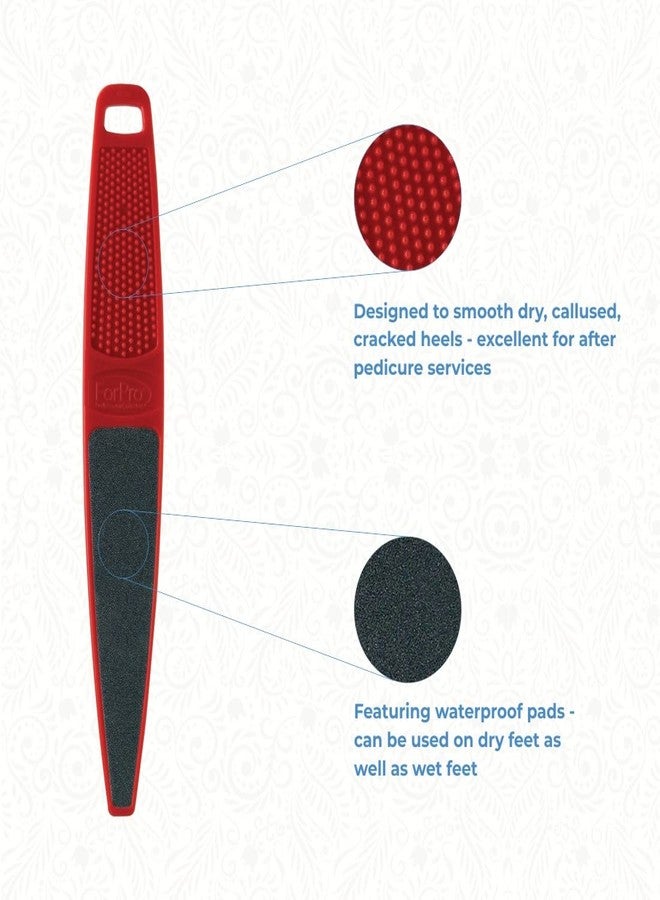 ForPro Professional Collection Red Panda Foot File, 60/100 Grit, Double-Sided Pedicure File for Feet and Heels, 10.5” L (Pack of 6) - Image 3