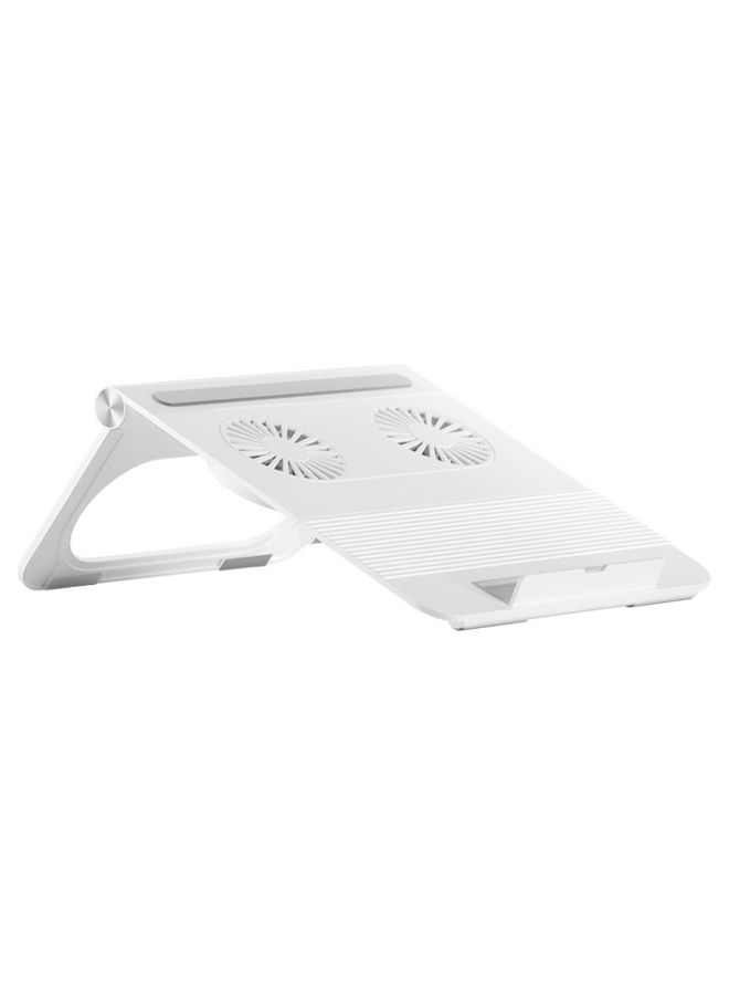 BURAQ D33  2 Fan Laptop Cooling Bracket Folding Portable Liftable Tablet Bracket(White)  - Image 2