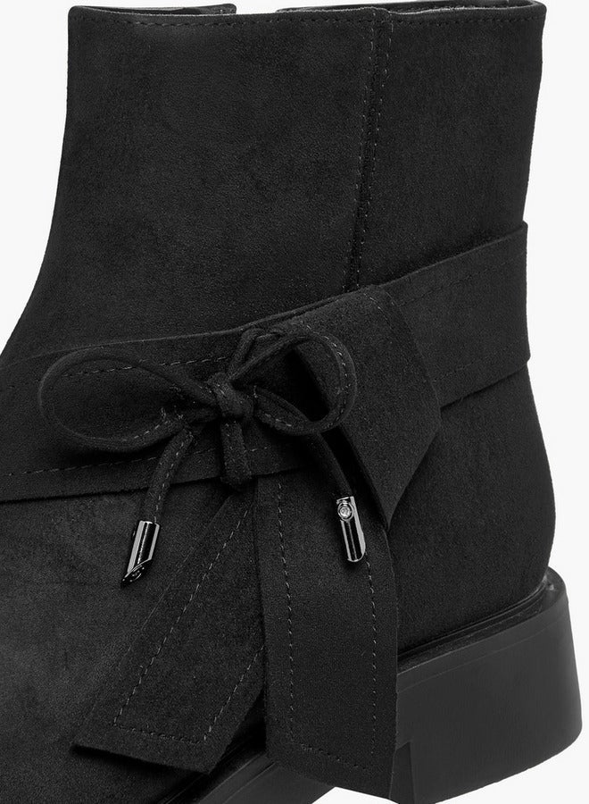 Celeste Women's Bow Accent Ankle Boots with Zip Closure - Image 4