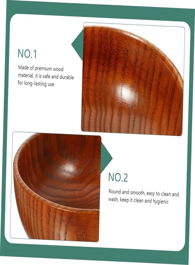 Evona Wooden Salad Bowl Decorative Fruits Bowl Household Natural Wood Bowl Wood Serving Bowl, Fruit Bowl, Friendly and Perfect for Salad, Vegetables and Fruit (Small) - Image 5
