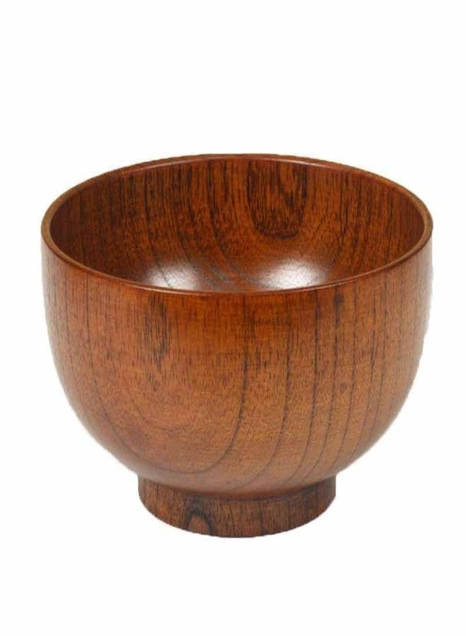 Evona Wooden Salad Bowl Decorative Fruits Bowl Household Natural Wood Bowl Wood Serving Bowl, Fruit Bowl, Friendly and Perfect for Salad, Vegetables and Fruit (Small) - Image 1